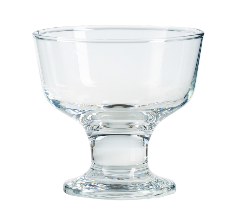 Glass Dessert Bowls. Sundae Ice Cream Short Stemmed Tulip Prawn. (Set of 6)