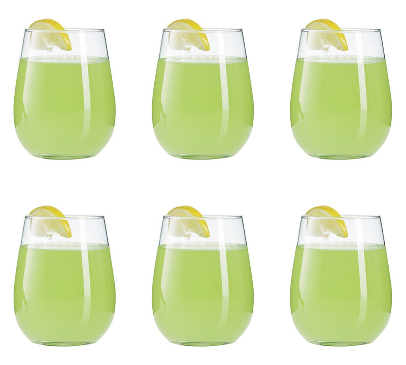 Everyday Drinking Tumbler Glass Set. Juice Water Whiskey Tumblers. (Set of 6) (360 ml).