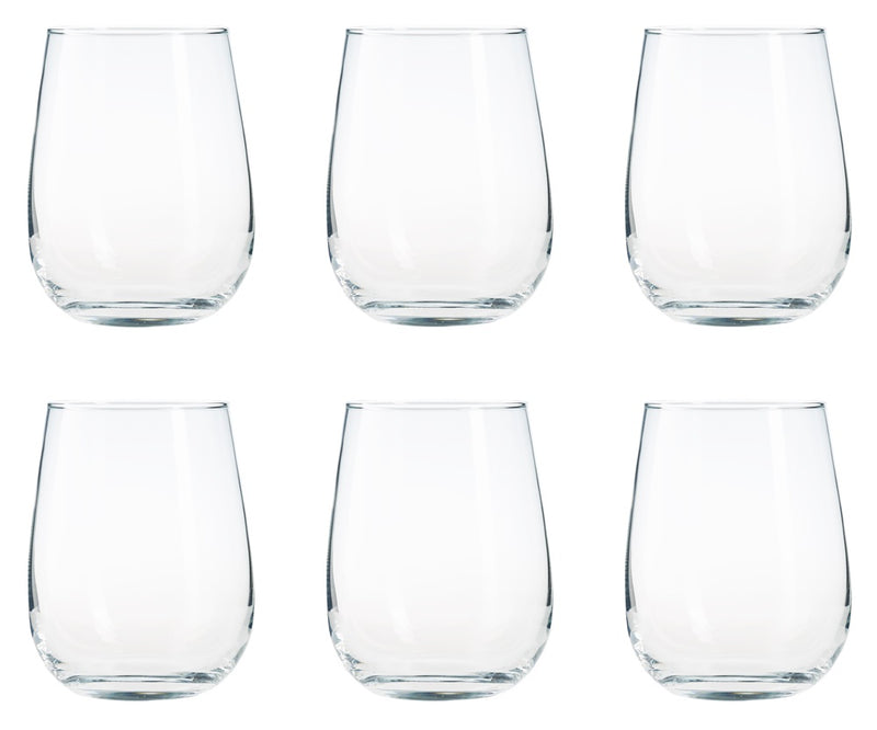 6 x Clear Drinking Tumbler Glass Set. Juice Water Whiskey Tumblers. (475 ml)