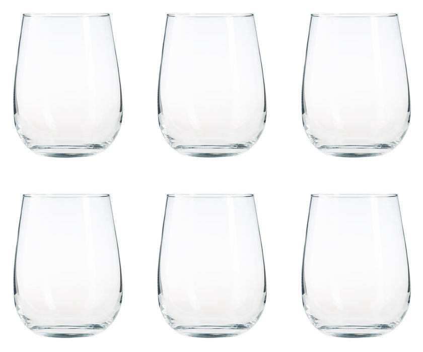 6 x Clear Drinking Tumbler Glass Set. Juice Water Whiskey Tumblers. (475 ml)
