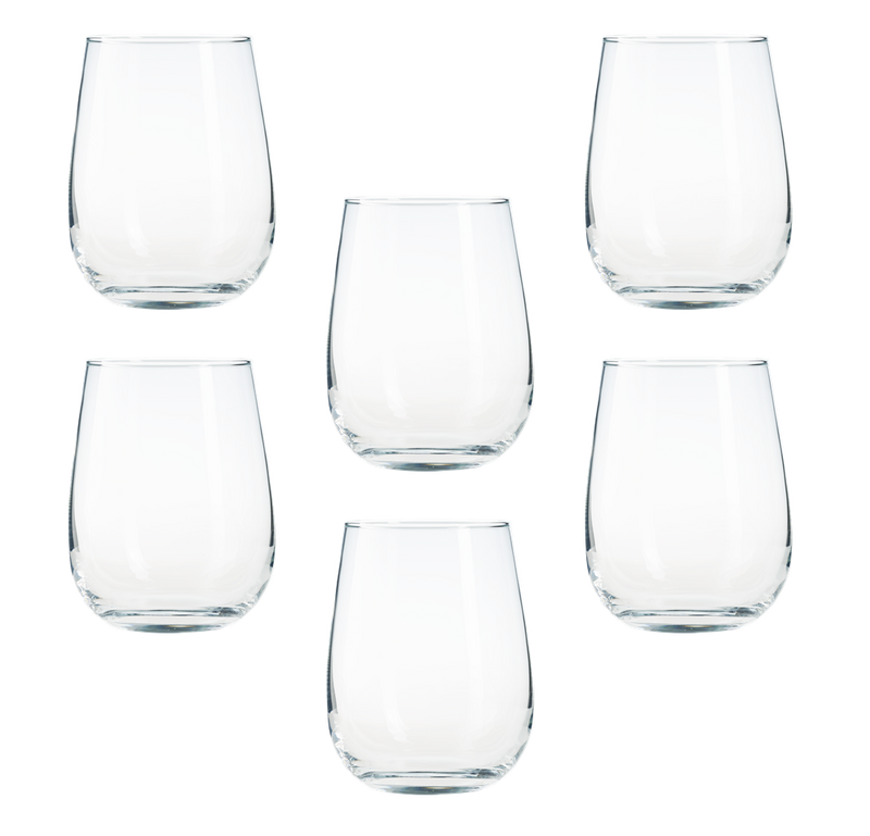 6 x Clear Drinking Tumbler Glass Set. Juice Water Whiskey Tumblers. (475 ml)