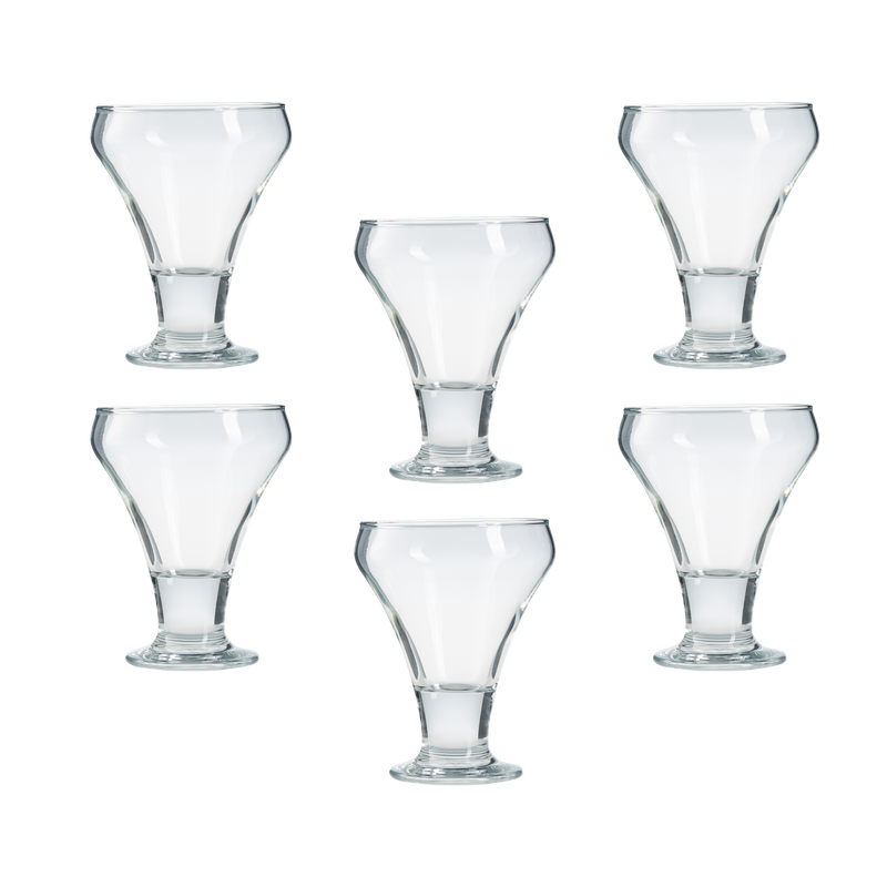 Ice Cream Sundae Dessert Glass Bowls. (Pack of 6) Pudding Fruit Appetiser Dish.