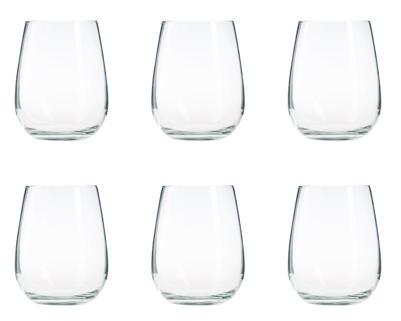 6x Stemless Gin Tonic Glasses. Large Balloon Cocktail, Wine Glass Set. (680 ml)