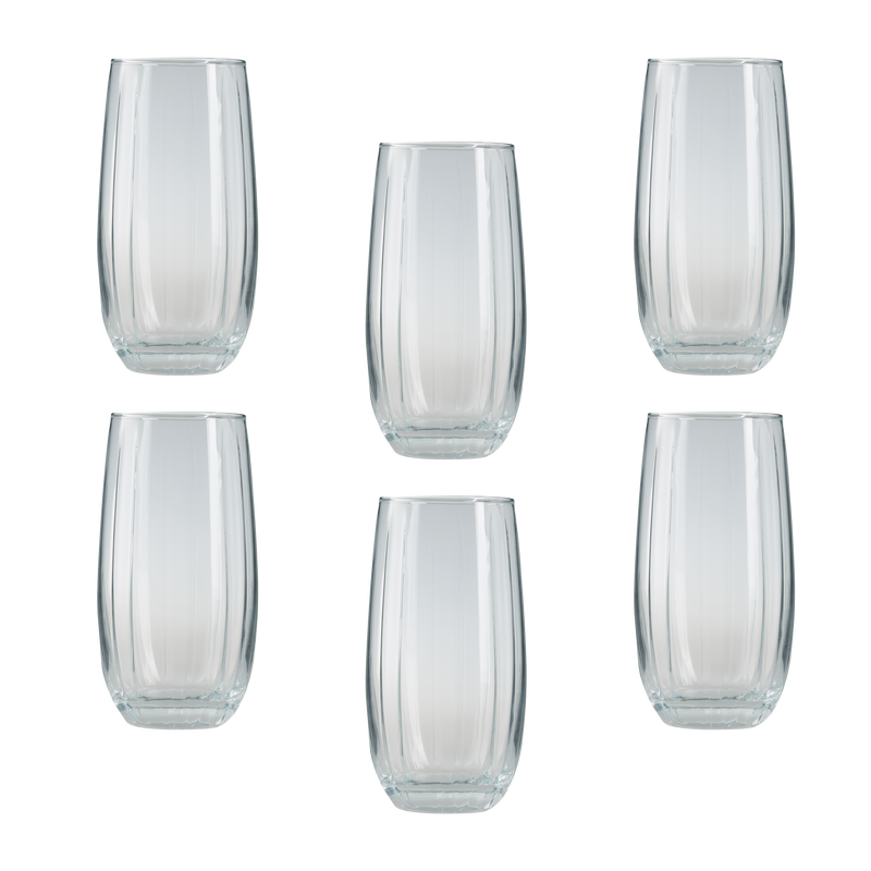 Highball Glass Set. Cocktail / Juice / Water Glasses. (Pack of 6) (500 cc/ml)
