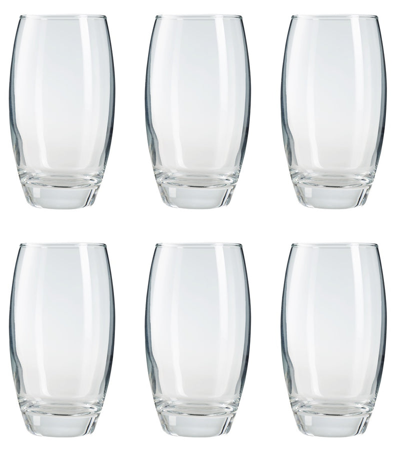 Highball Glasses. Cocktail Water Juice Drinking Glasses. (Pack of 6) (500 cc/ml)