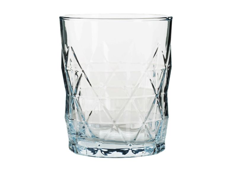 Whisky Tumbler Drinking Glasses. Diamond Cut Design. (Set of 6) (345 cc/ml)