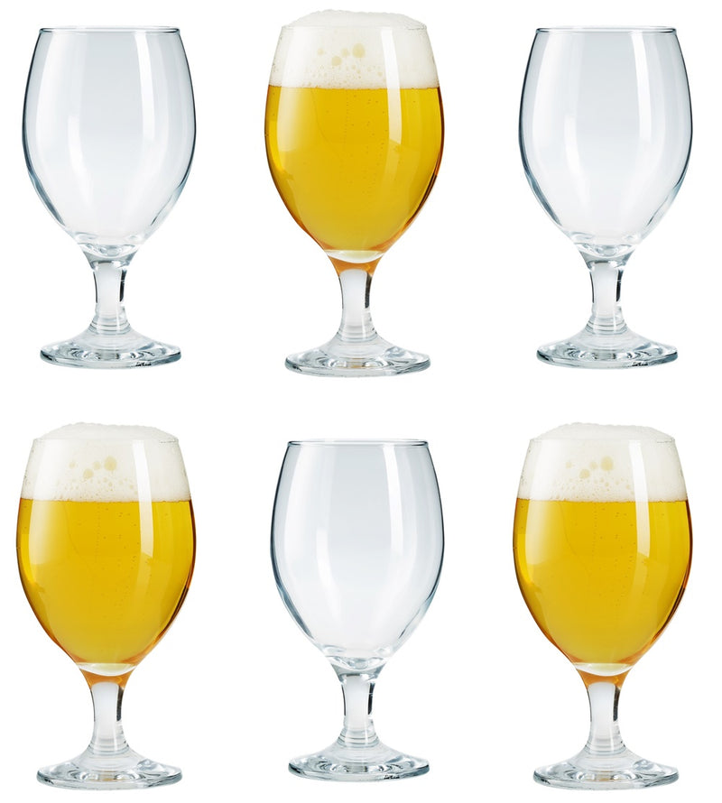 Stemmed Beer Glasses Set. Beer Goblet. Cocktail Glasses. (Pack of 6) (400 ml).