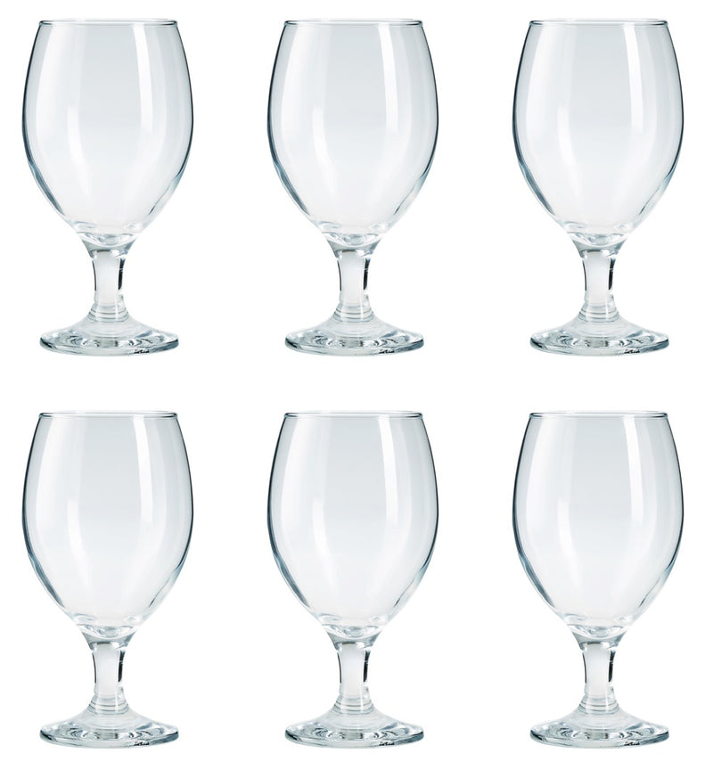 Stemmed Beer Glasses Set. Beer Goblet. Cocktail Glasses. (Pack of 6) (400 ml).