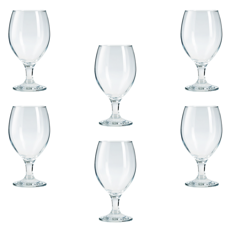 Stemmed Beer Glasses Set. Beer Goblet. Cocktail Glasses. (Pack of 6) (400 ml).