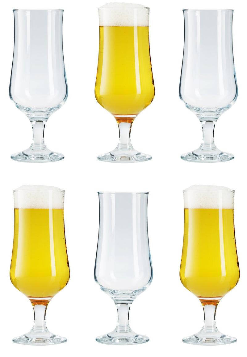 6x Cocktail Pina Colada Glasses. Hurricane Glass. Beer Tulip Glasses. (385 ml)