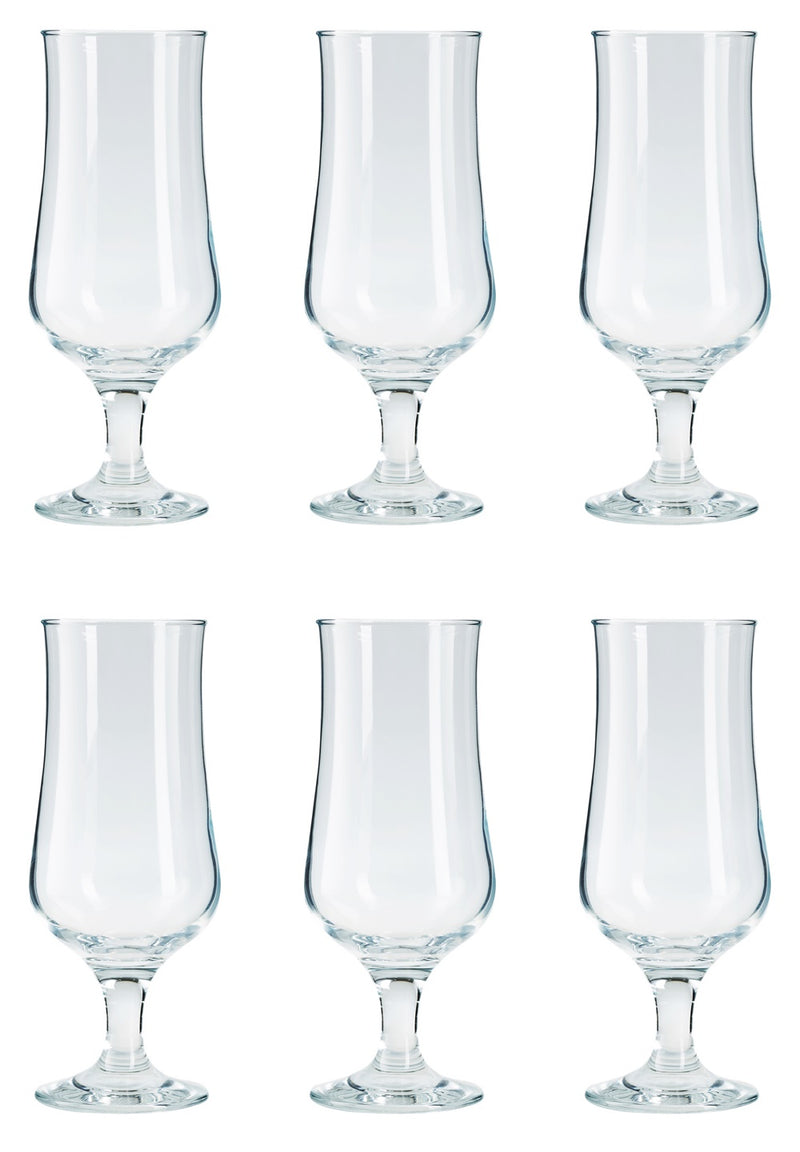 6x Cocktail Pina Colada Glasses. Hurricane Glass. Beer Tulip Glasses. (385 ml)