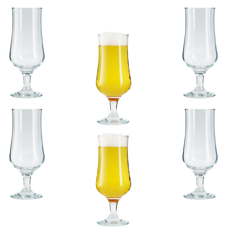 Cocktail Drinking Glasses. Hurricane Pina Colada Glass Set. (Set of 6) (385 ml)