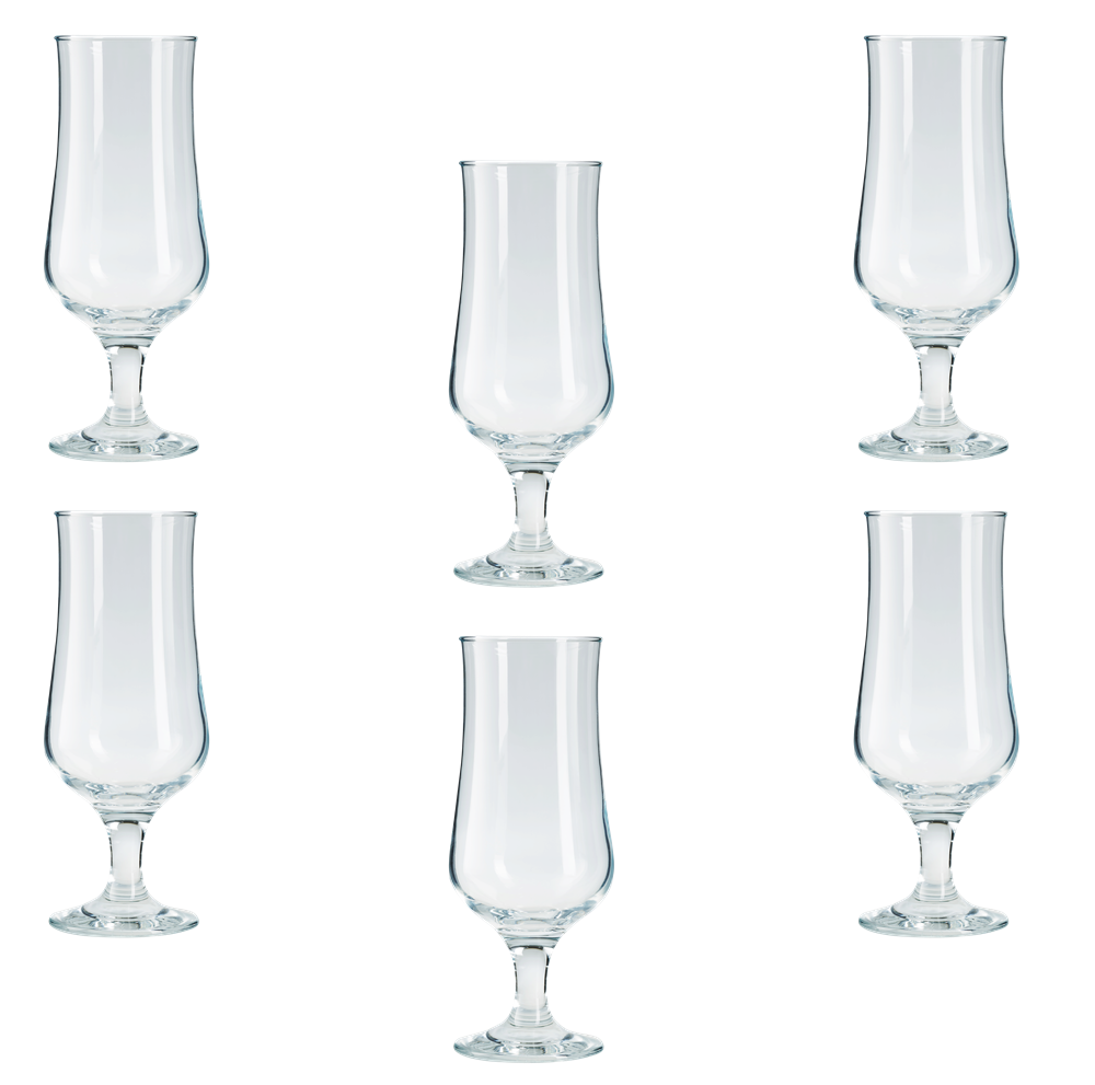 Large Cocktail Drinking Glasses. Pina Colada Glass. (Set of 6) Clear 420 ml  New