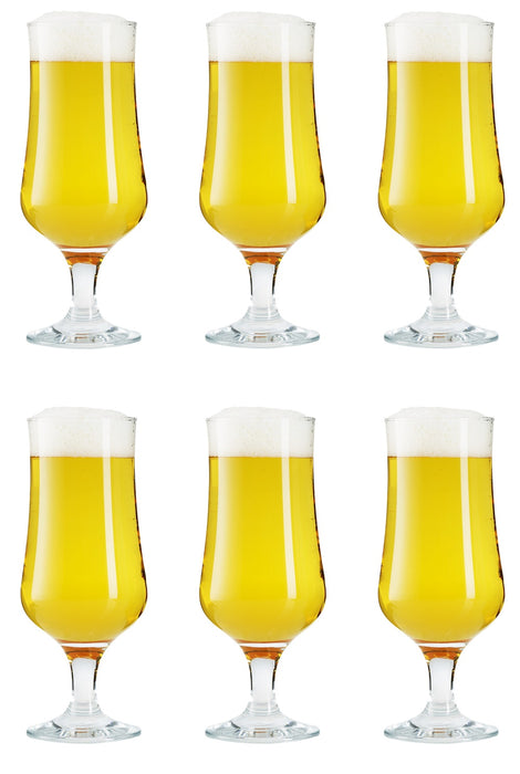 6x Cocktail Pina Colada Glasses. Hurricane Glass. Beer Tulip Glasses. (385 ml)