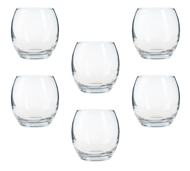 Everyday Tumbler Glasses. Cocktail Whisky Water Tumblers. (405 ml) (Pack of 6)