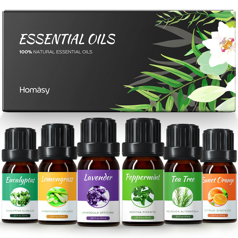 Essential Oil Diffuser with Oils. (150 ml) Oil Diffuser with 6 Pure Essential Oils.