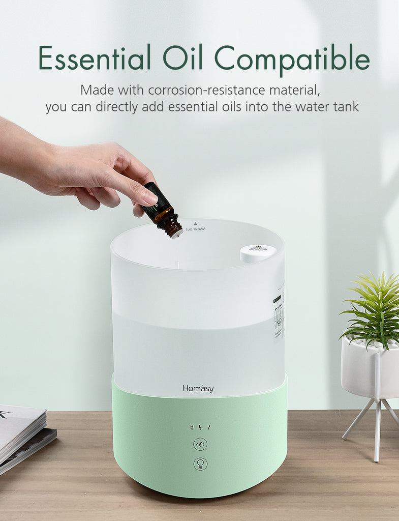 2.5L Cool Mist Humidifier Aroma Diffuser with 7-Color Night Lights. 25dB Quiet.