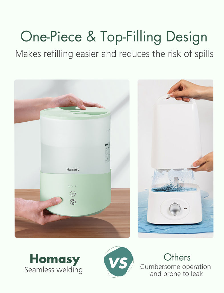 2.5L Cool Mist Humidifier Aroma Diffuser with 7-Color Night Lights. 25dB Quiet.