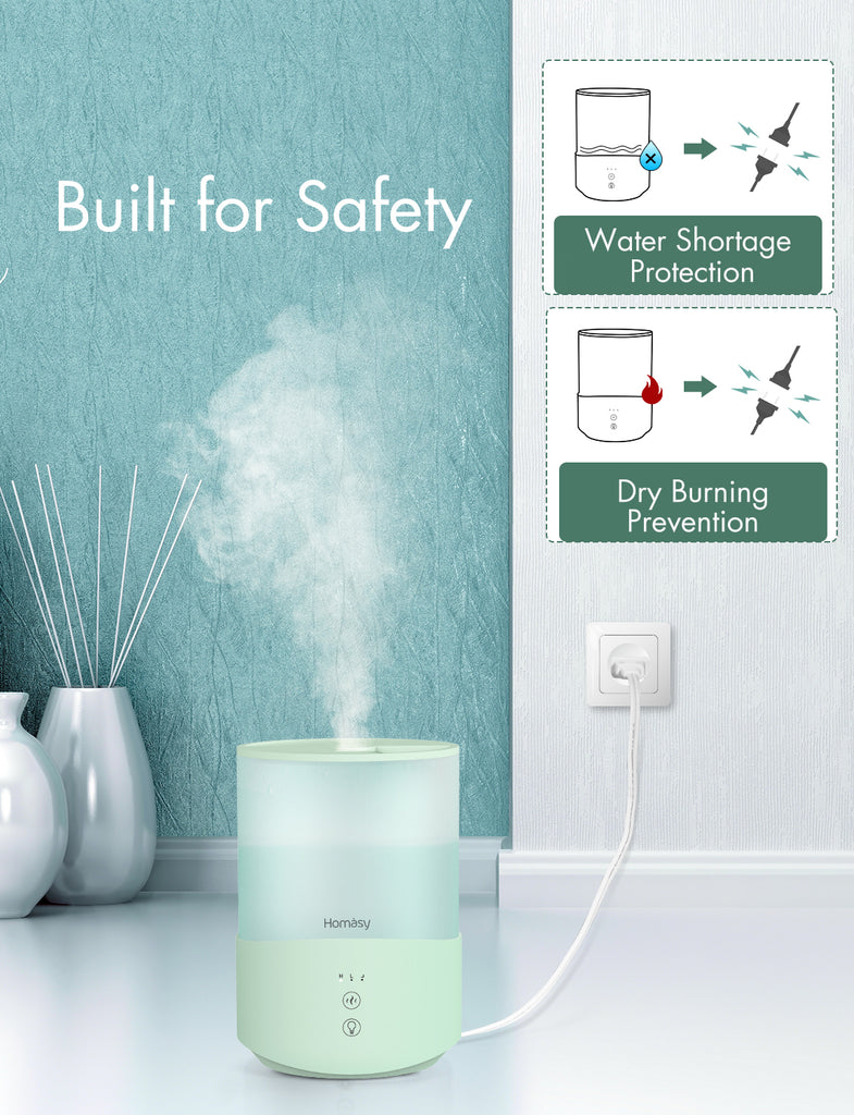 2.5L Cool Mist Humidifier Aroma Diffuser with 7-Color Night Lights. 25dB Quiet.