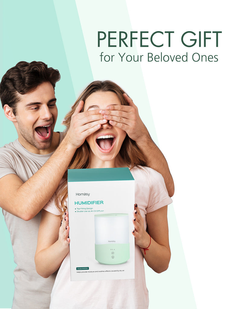 2.5L Cool Mist Humidifier Aroma Diffuser with 7-Color Night Lights. 25dB Quiet.