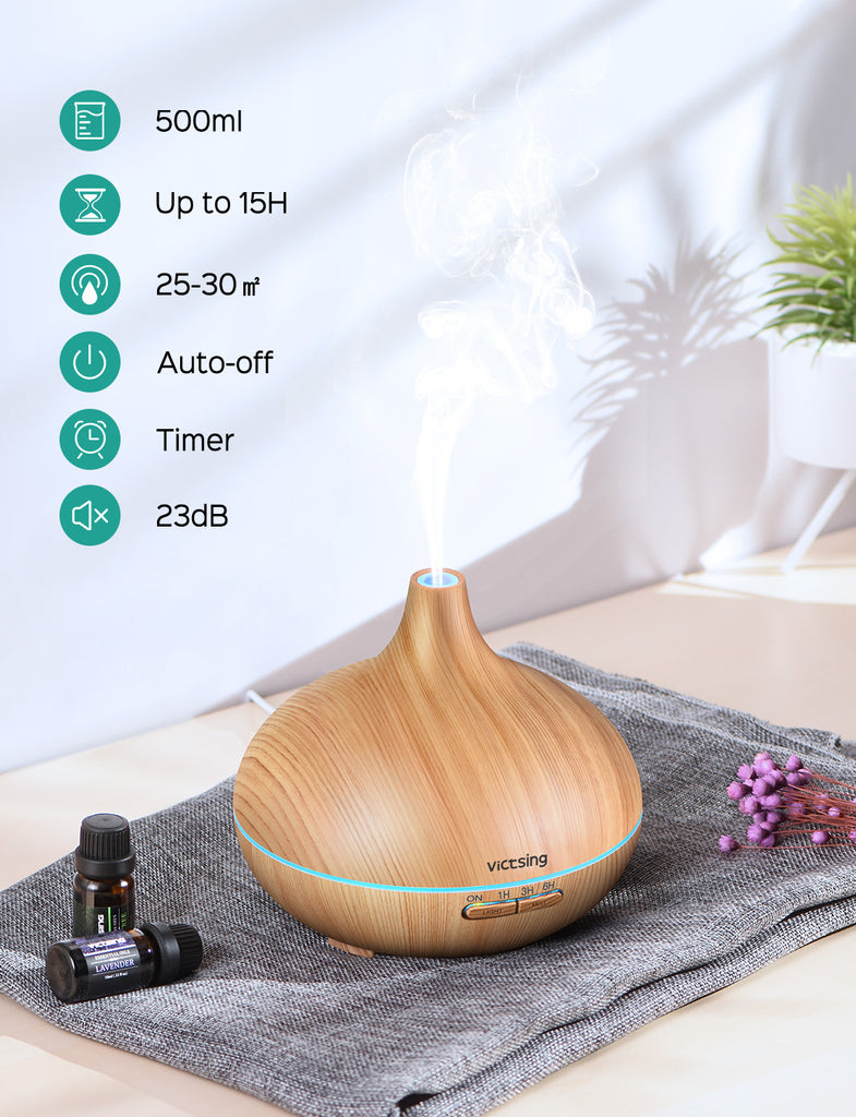 Essential Oil Diffuser. 500 ml Aroma Diffuser For Essential Oils. Wood Grain.