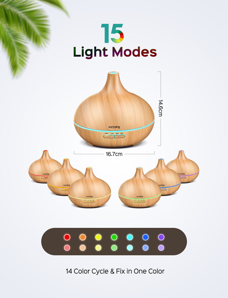 Essential Oil Diffuser. 500 ml Aroma Diffuser For Essential Oils. Wood Grain.