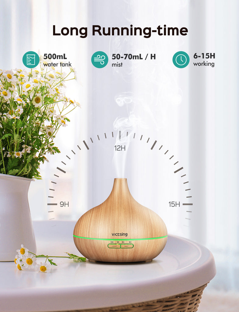 Essential Oil Diffuser. 500 ml Aroma Diffuser For Essential Oils. Wood Grain.