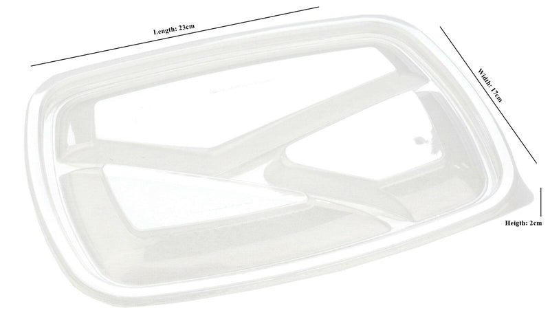 Sabert 3 Compartment Microwavable Clear Lid. HOT52873. (Box of 300)