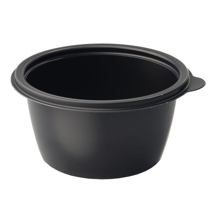 Sabert Fastpac Black Round Microwavable Container. HOT75116.(500ml) (Box of 500)