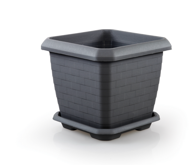Very Large Square Flower Plant Pot and Saucer. Outdoor Plant Pot. (51 cm / 74.3 Lt). (3 Colour)
