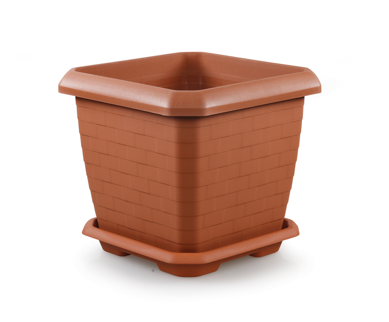 Very Large Square Flower Plant Pot and Saucer. Outdoor Plant Pot. (51 cm / 74.3 Lt). (3 Colour)
