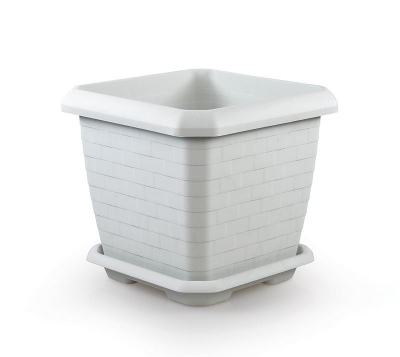 Large Square Flower Plant Pot and Saucer. (25.5 Lt / 44 Lt / 74.3 Lt).