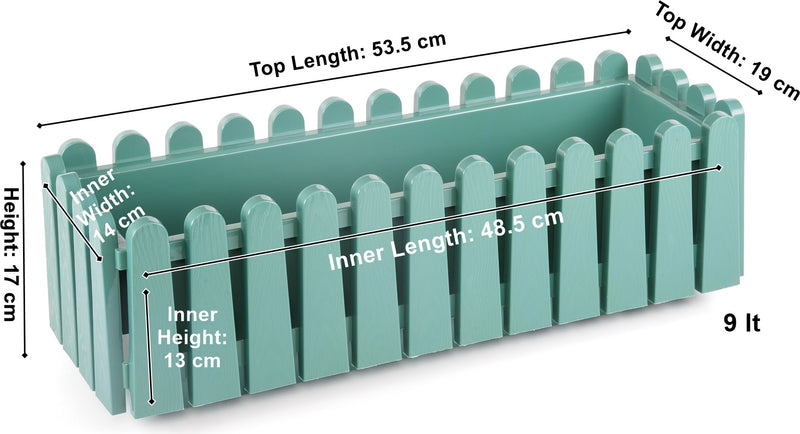 Flower Balcony Pot with Hanger. Plastic Balcony Planter. (9 Lt & 14 Lt).