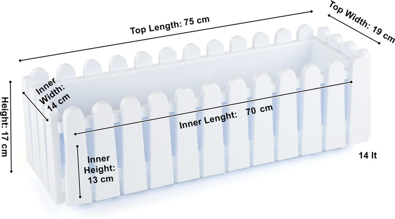 Flower Balcony Pot with Hanger. Plastic Balcony Planter. (9 Lt & 14 Lt).