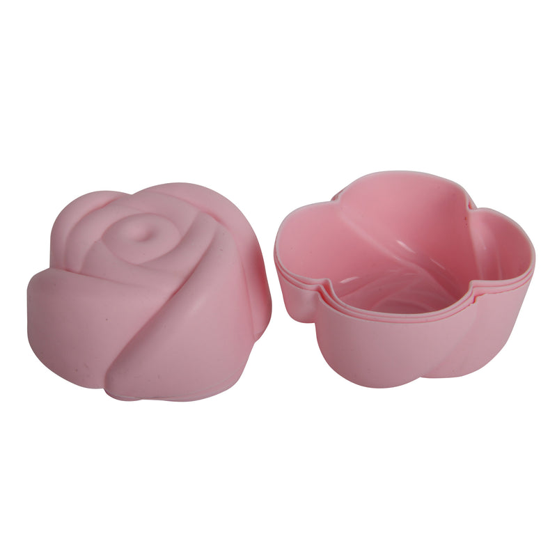 Silicone Reusable Muffin Cupcake Mould Cases. 18 Pcs. Rose, Pumpkin, Round Style.