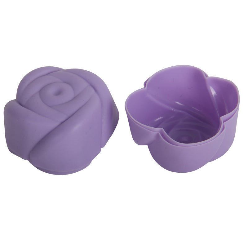 Silicone Reusable Muffin Cupcake Mould Cases. 18 Pcs. Rose, Pumpkin, Round Style.