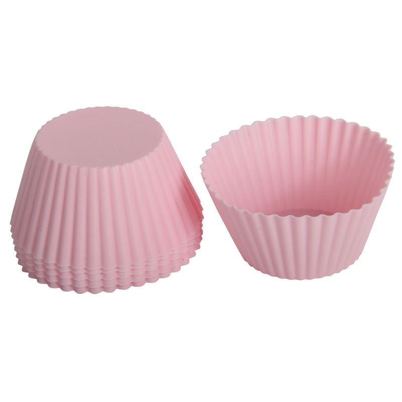 Silicone Reusable Muffin Cupcake Mould Cases. 18 Pcs. Rose, Pumpkin, Round Style.
