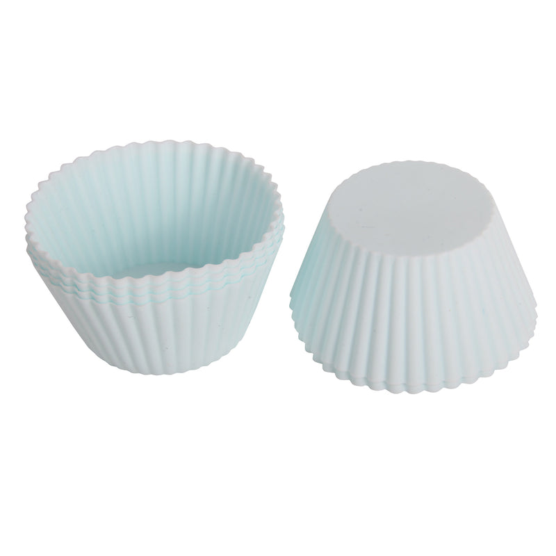 Silicone Reusable Muffin Cupcake Mould Cases. 18 Pcs. Rose, Pumpkin, Round Style.