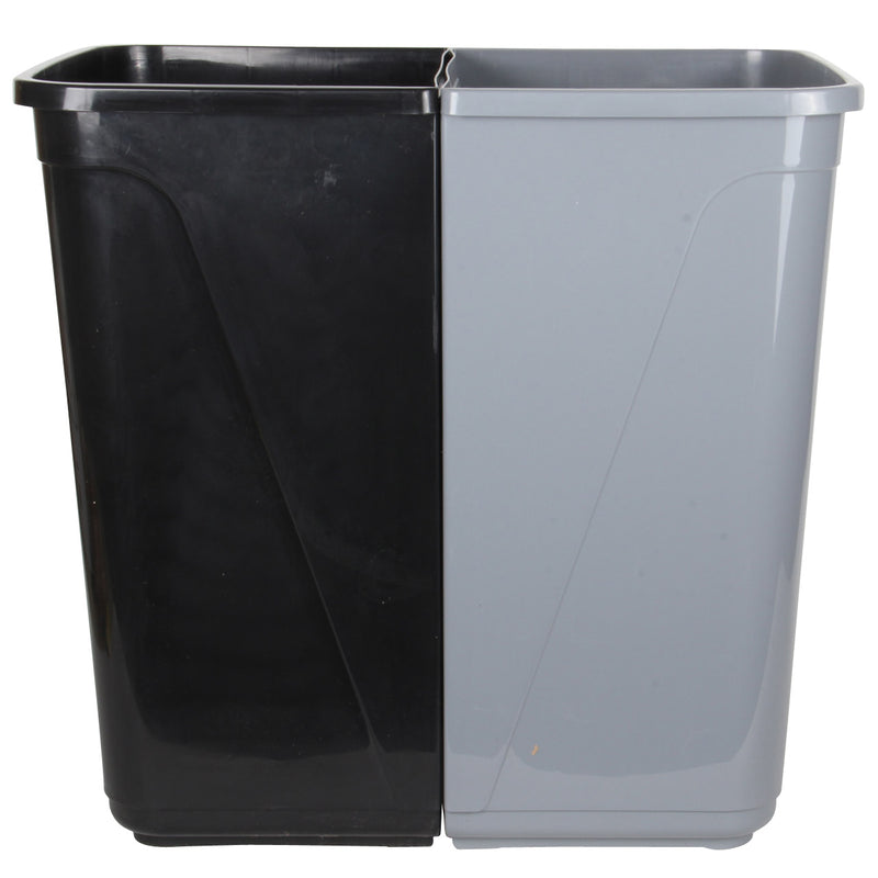 Dual Compartment Rubbish Bin. Waste Recycling And Laundry Basket. 60L (2 x 30L).
