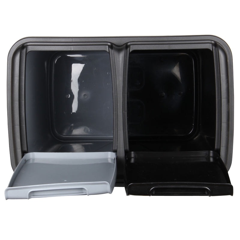 Dual Compartment Rubbish Bin. Waste Recycling And Laundry Basket. 60L (2 x 30L).