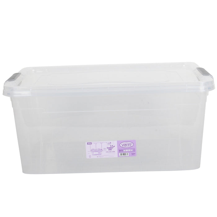 10x Plastic Storage Box Containers With Lid - 24L