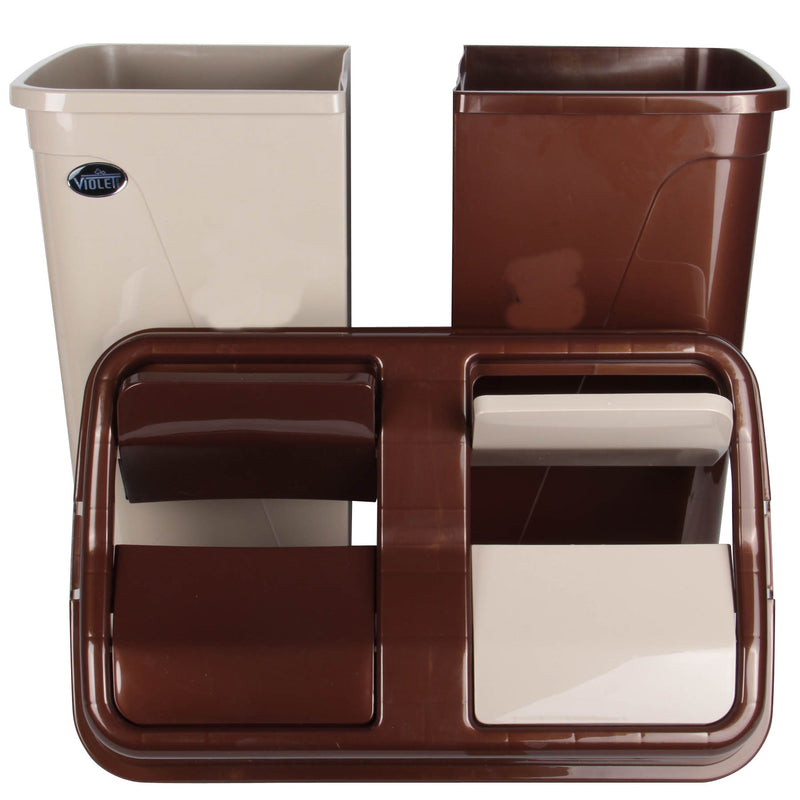 Dual Compartment Rubbish Waste Bin - 100L