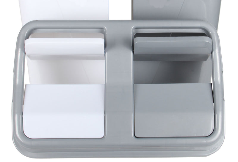 Double Rubbish Waste Bin Lid. Butterfly Replacement Lids. (Grey & White)