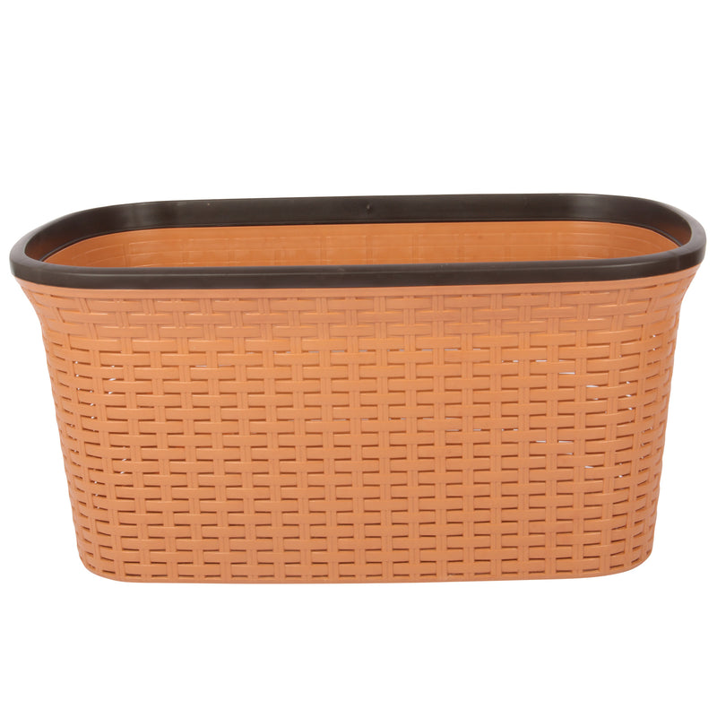 2x Rattan Style Rectangular Laundry Basket