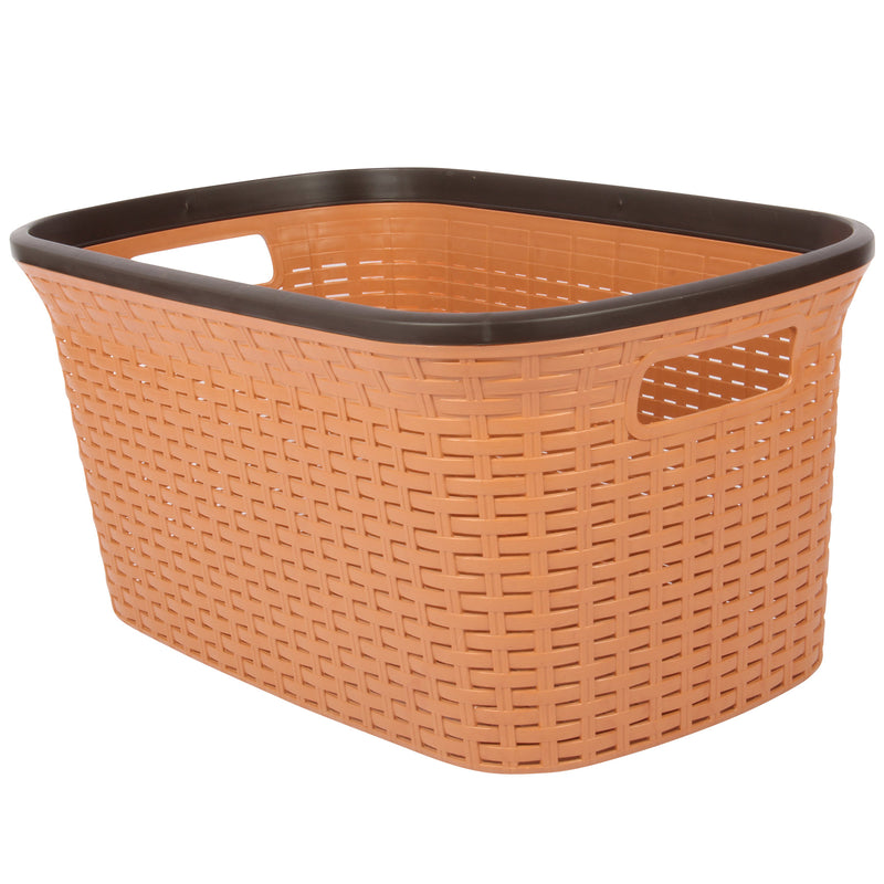 2x Rattan Style Rectangular Laundry Basket