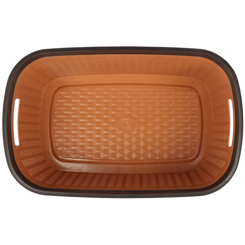 2x Rattan Style Rectangular Laundry Basket