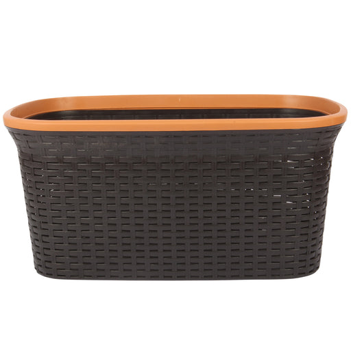 Brown with Beige Edge Laundry Basket