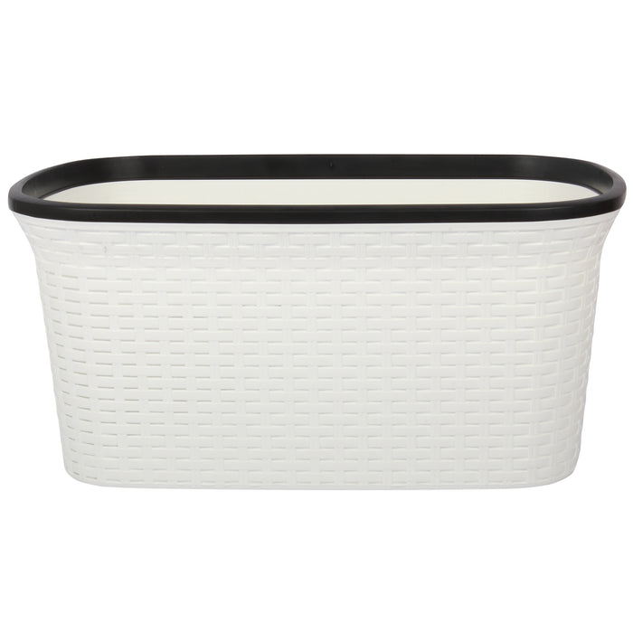 White with Black Edge Laundry Basket