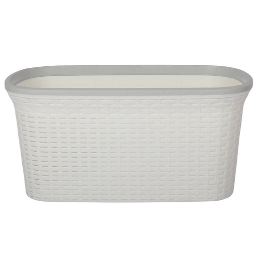 White with Cream Edge Laundry Basket