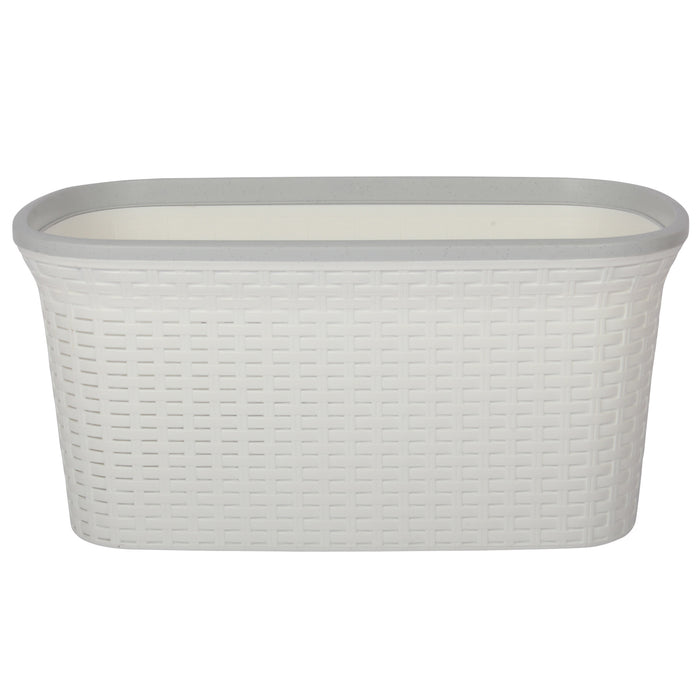 White with Cream Edge Laundry Basket